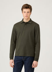 Men's Heavyweight Rugby Polo Shirt in Dark Green