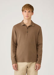 Men's Long Sleeve Cellulock Polo Shirt in Dark Cedar