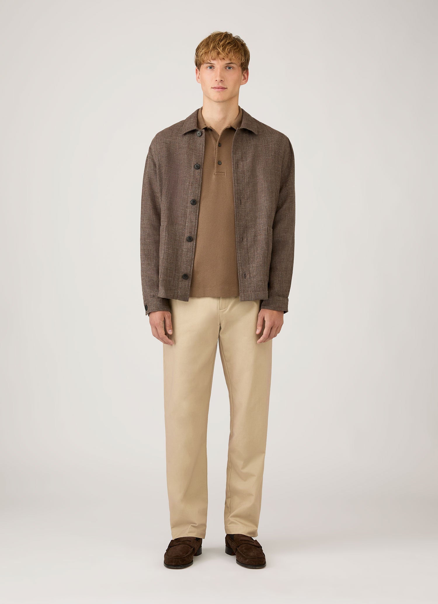 Men's Long Sleeve Cellulock Polo Shirt in Dark Cedar