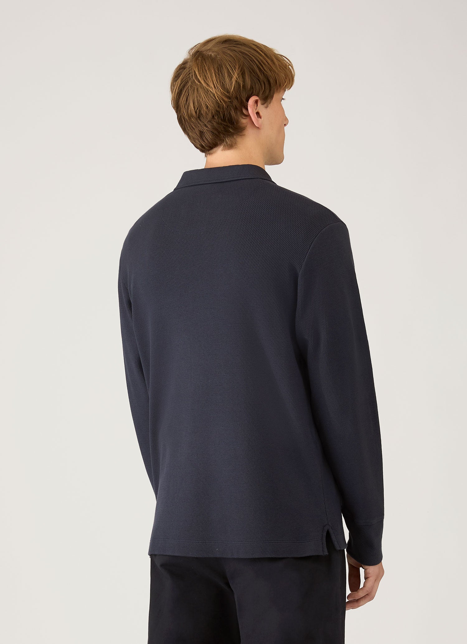 Men's Long Sleeve Cellulock Polo Shirt in Navy