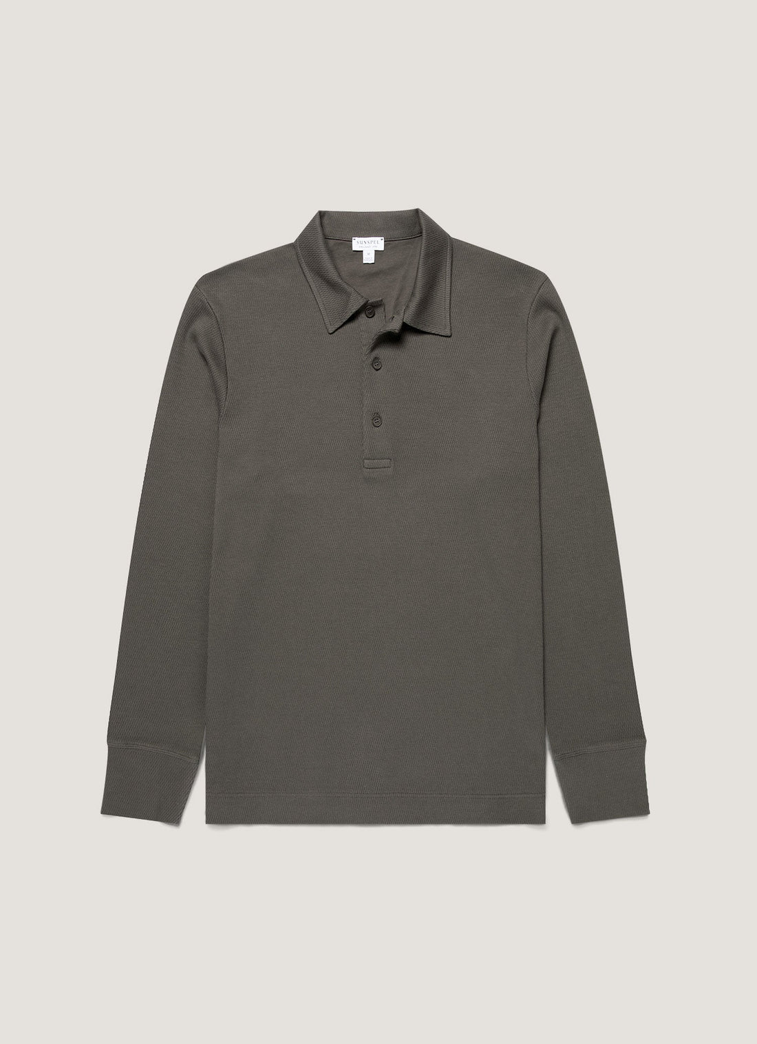 Men's Long Sleeve Cellulock Polo Shirt in Charcoal