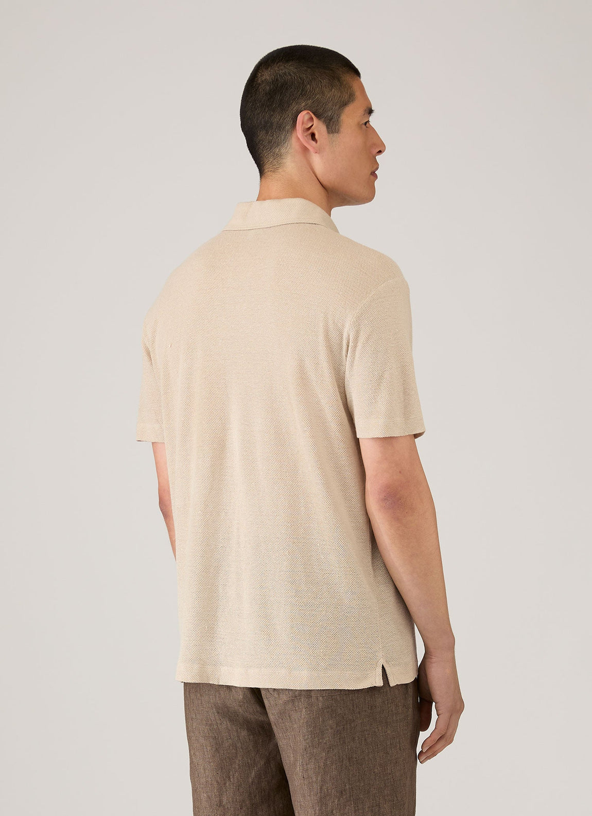 Men's Linen Piqué Polo Shirt in Hazelwood