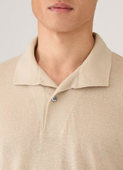 Men's Linen Piqué Polo Shirt in Hazelwood