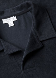 Men's Towelling Polo Shirt in Navy