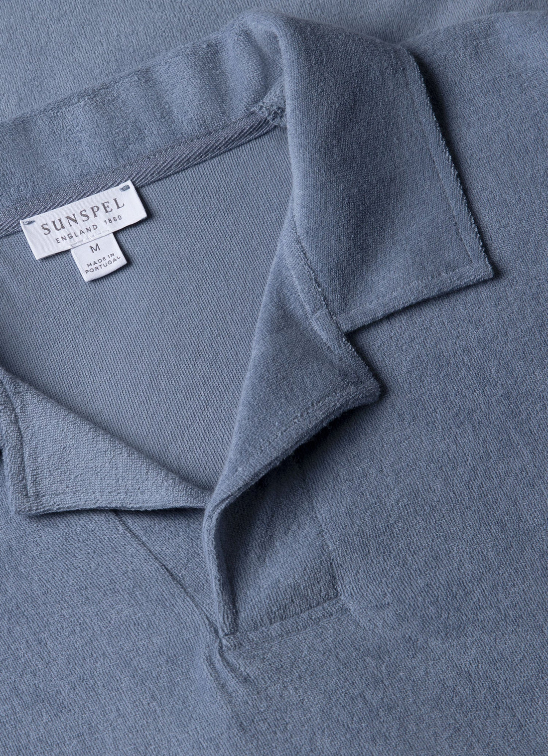 Men's Towelling Polo Shirt in Vintage Blue