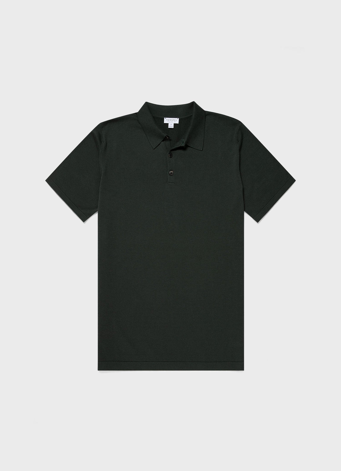 Men's Sea Island Cotton Polo Shirt in Seaweed