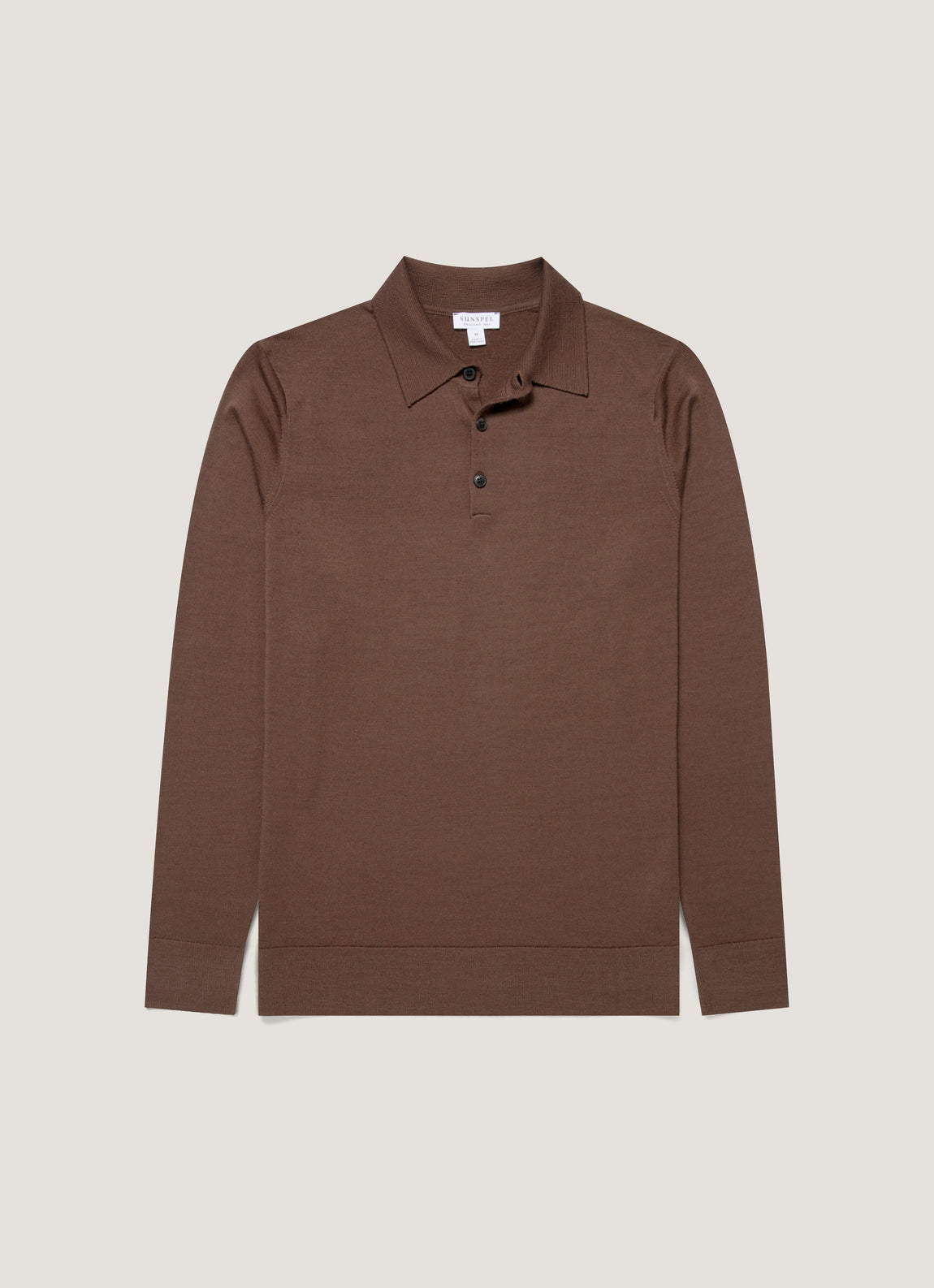 Men's Extra-Fine Merino Polo Shirt in Bark