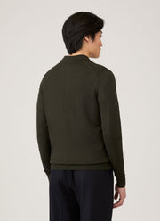 Men's Extra-Fine Merino Polo Shirt in Dark Green
