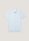 Men's Knit Polo Shirt in Pastel Blue