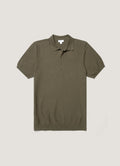 Men's Cotton Knit Polo Shirt in Khaki