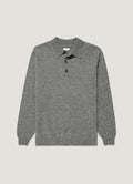 Men's Lambswool Polo Shirt in Mid Grey Melange