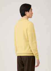 Men's Lambswool Polo Shirt in Dusty Yellow