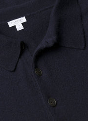 Men's Cashmere Polo Shirt in Navy