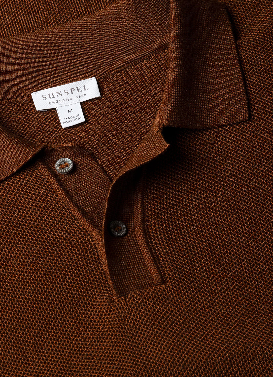 Polo nid d’abeille en lin et soie