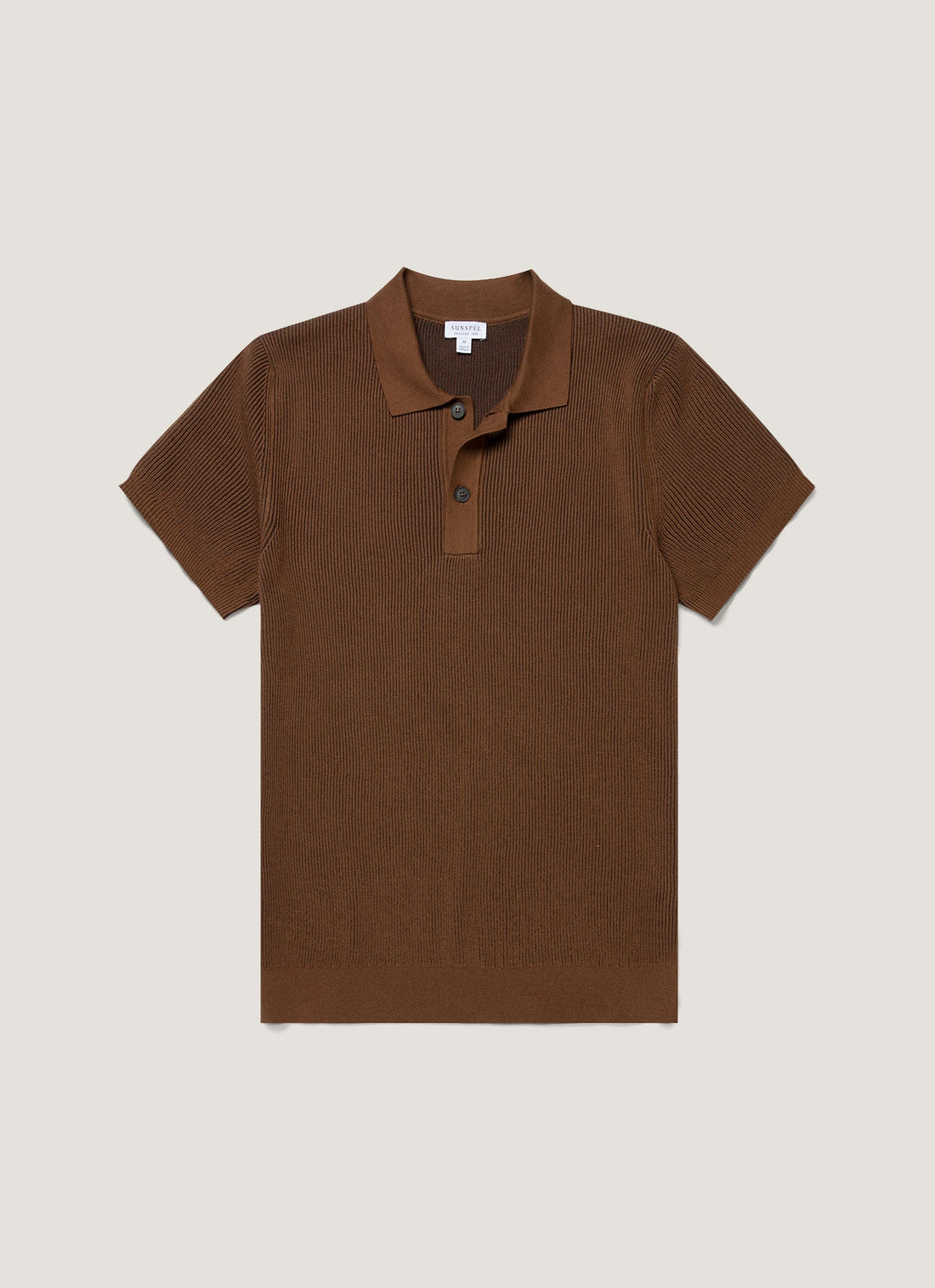 Polo à côtes contrastées