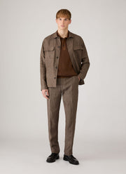 Men's Contrast Rib Polo Shirt in Bronze