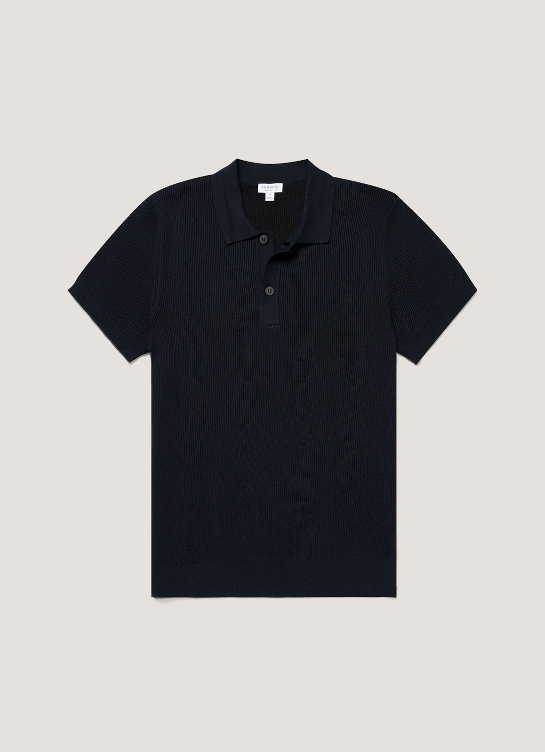 Polo à côtes contrastées