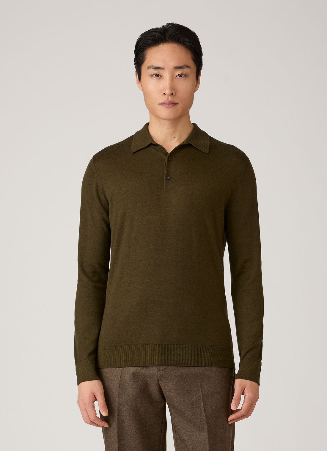 Extra‑Fine Merino Knitted Polo Shirt