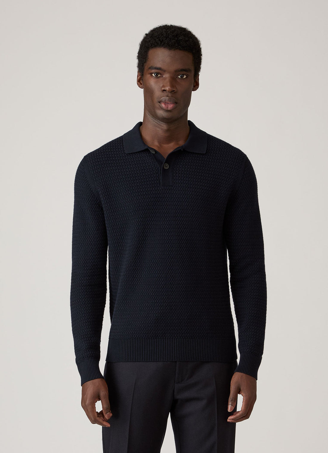 Polo en maille de coton nattée
