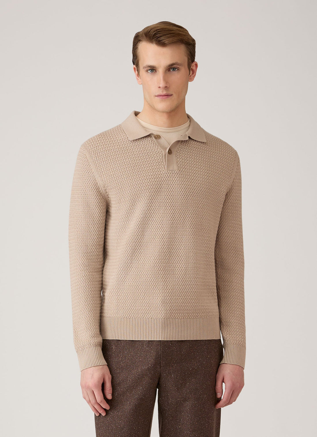 Polo en maille de coton nattée