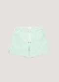 Men's Drawstring Swim Shorts in Bright Green/White