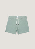Men's Seersucker Swim Shorts in Bright Green/White