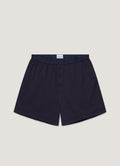 Men's Superfine Cotton One-Button Boxer Short in Navy