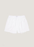 Men's Superfine Cotton One-Button Boxer Short in White