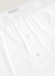 Men's Superfine Cotton Two-Button Boxer Briefs in White