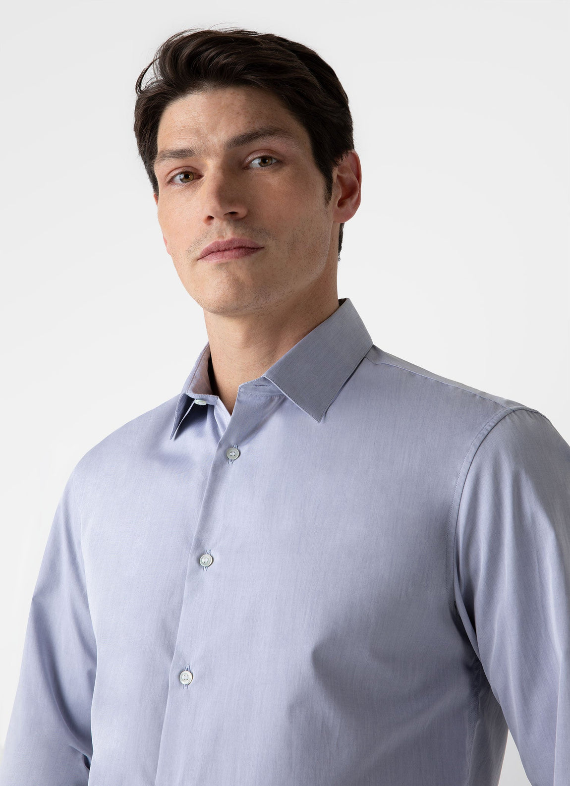 Men's Sea Island Cotton Shirt in Light Blue