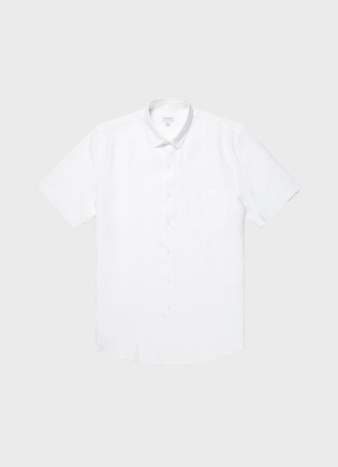 Men's Short Sleeve Linen Shirt in White
