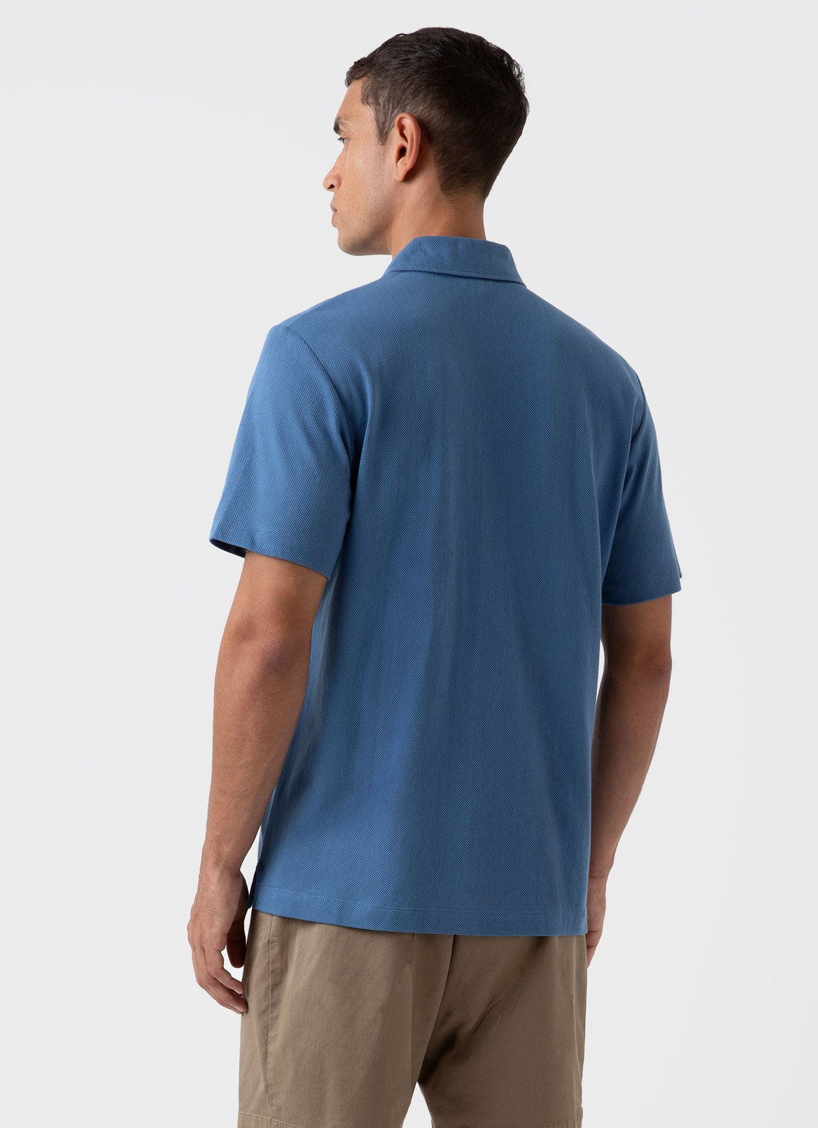Men's Riviera Camp Collar Shirt in Bluestone