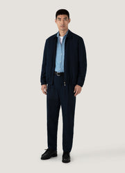 Men's Linen Shirt in Como Blue