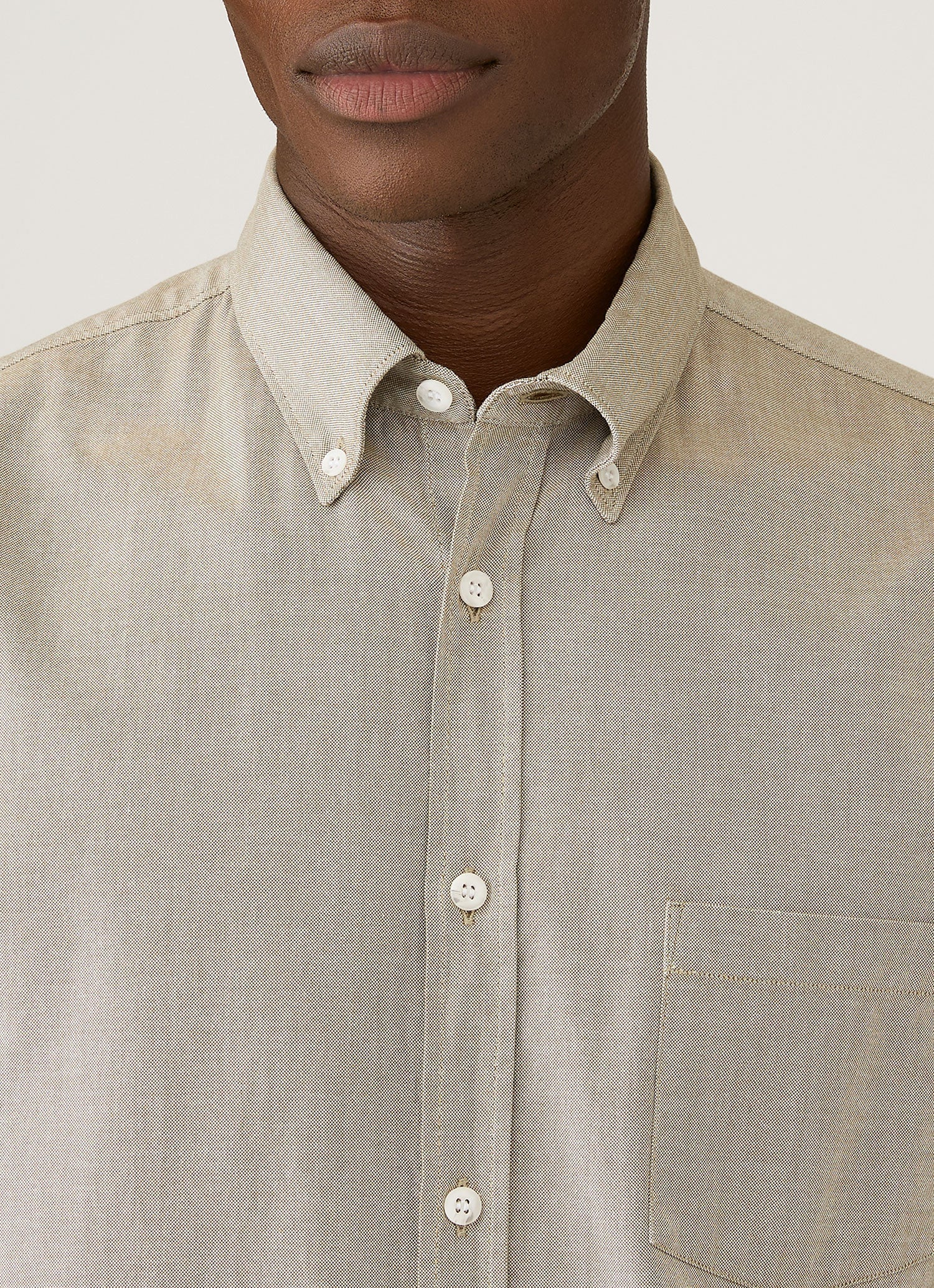Men's Button Down Oxford Shirt in Light Khaki