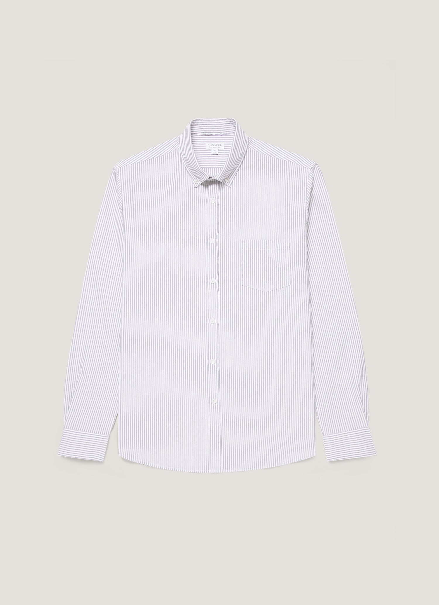 Men's Button Down Oxford Shirt in White/Navy
