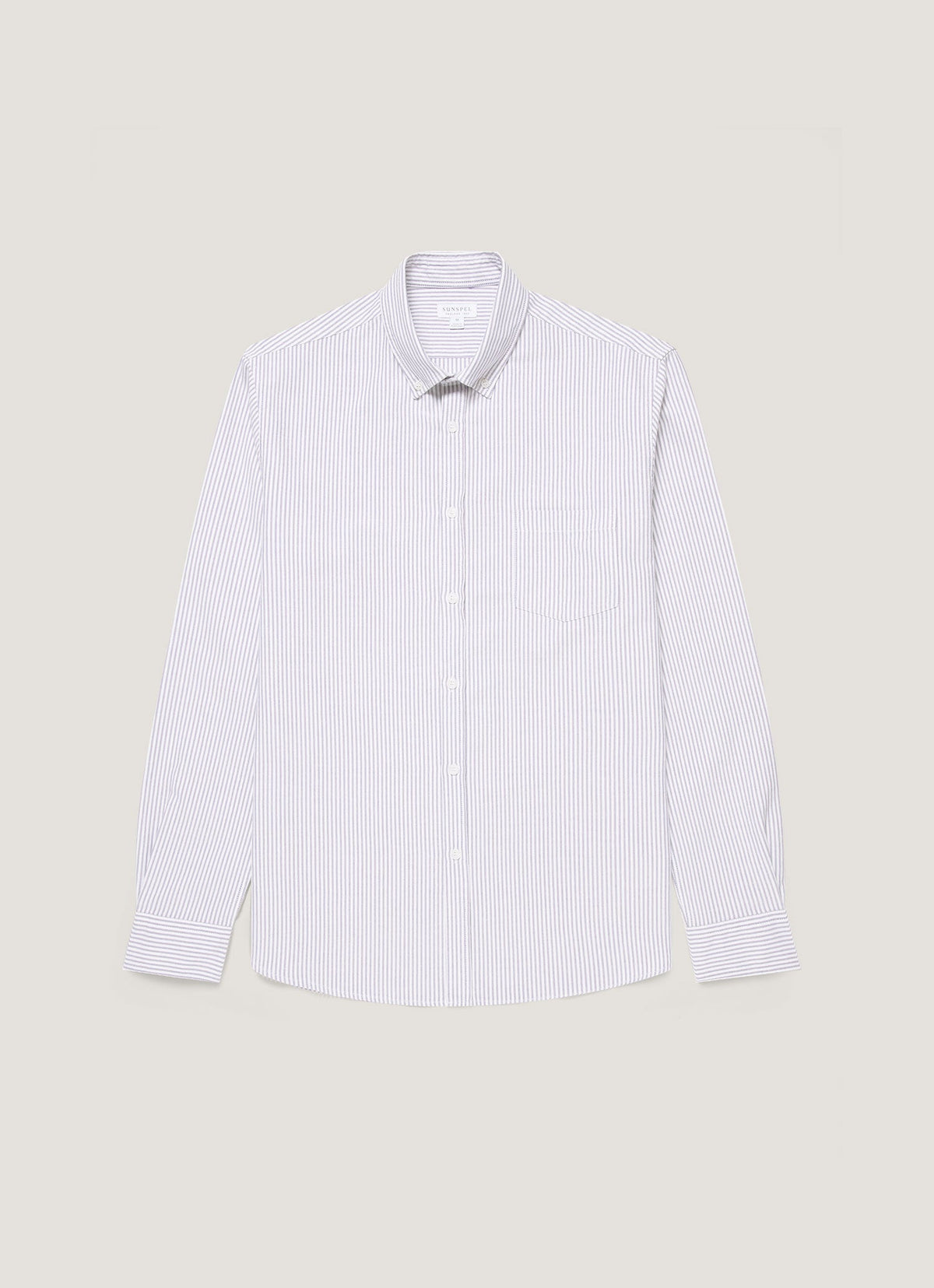 Men's Button Down Oxford Shirt in White/Navy
