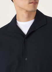 Men's Short Sleeve Textured Jersey Shirt in Midnight Navy
