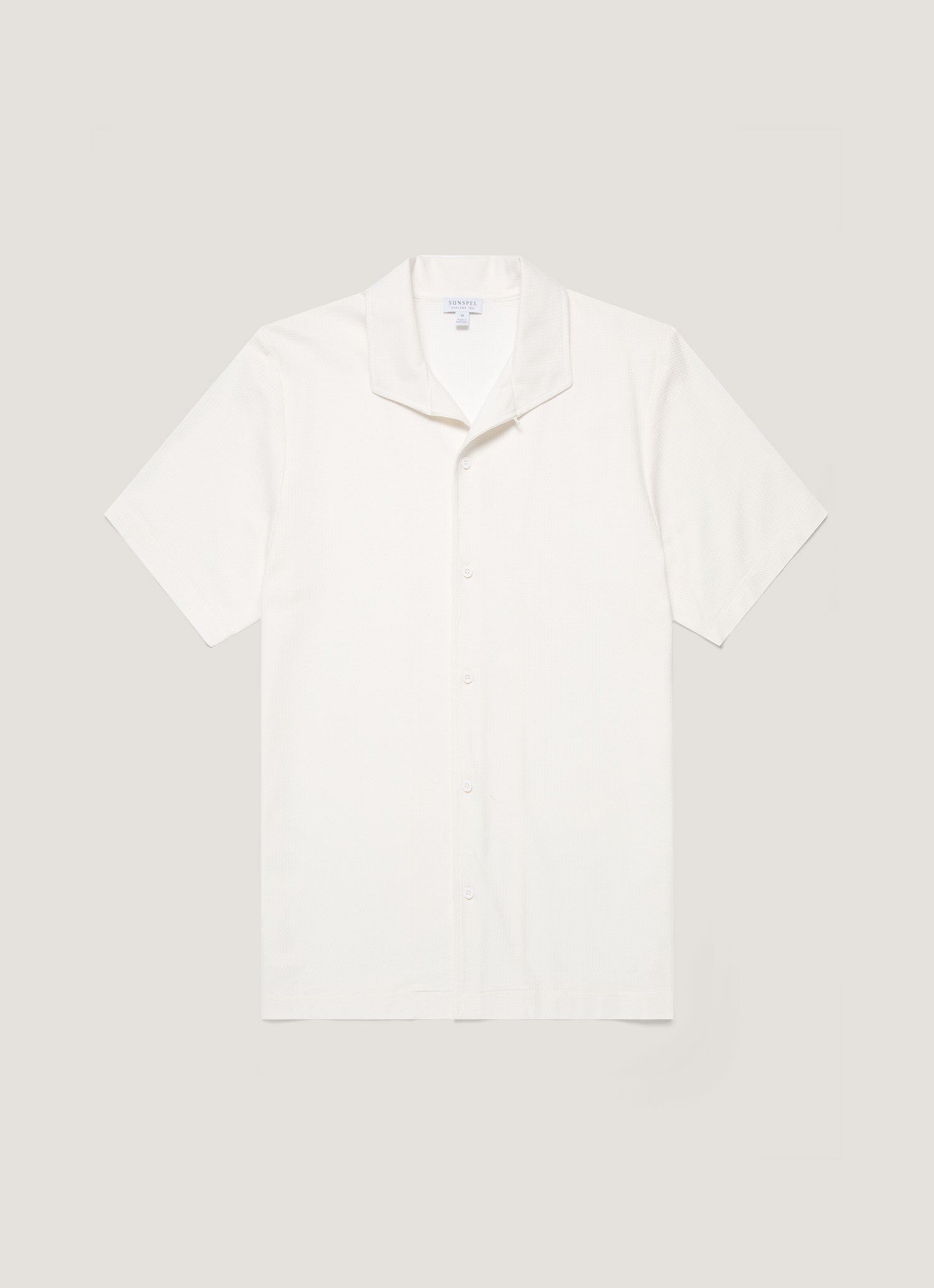 Men's Short Sleeve Textured Jersey Shirt in Ecru