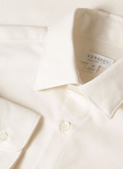Men's Cotton Cashmere Shirt in Warm White