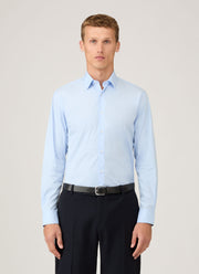 Men's Cotton Stretch Shirt in Light Blue