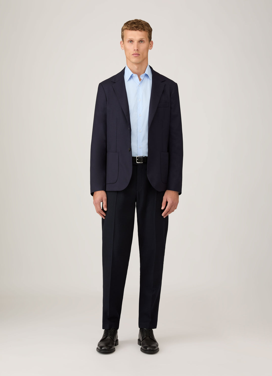 Men's Cotton Stretch Shirt in Light Blue