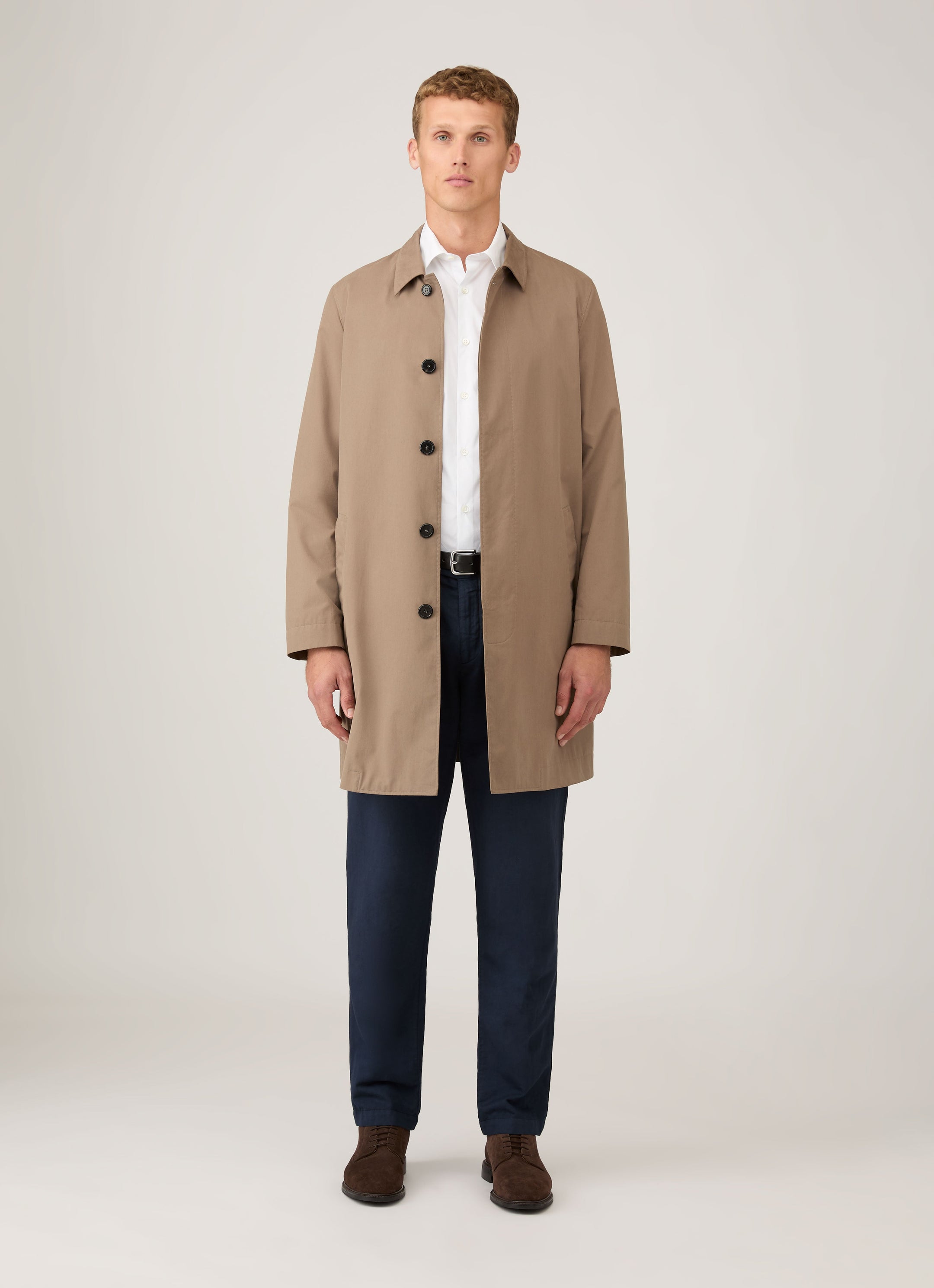 Men's Cotton Stretch Shirt in White