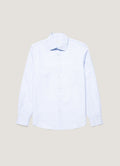 Men's Sea Island Cotton Linen Shirt in Light Blue