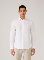 Men's Sea Island Cotton Linen Shirt in White