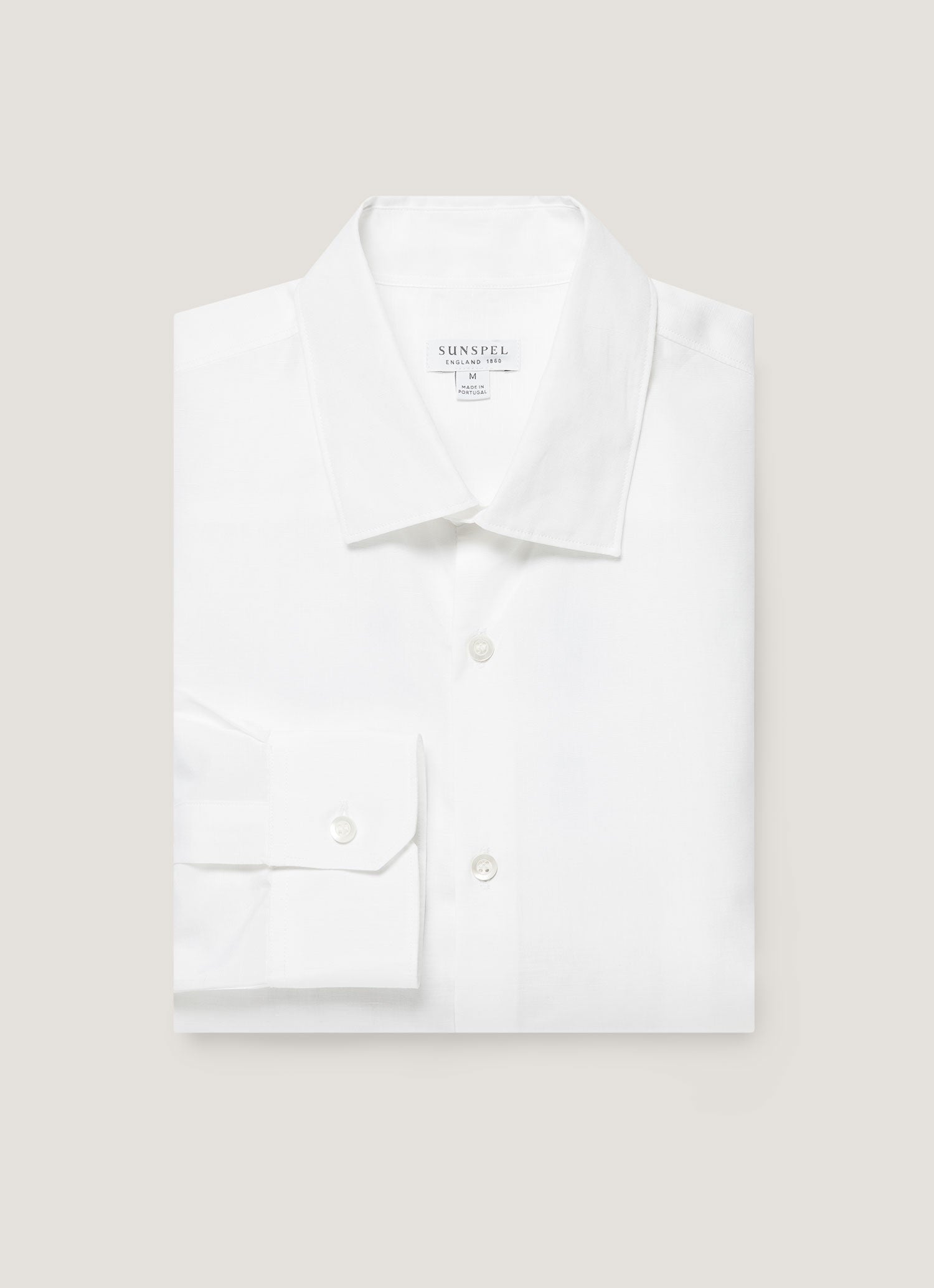 Men's Sea Island Cotton Linen Shirt in White