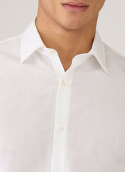 Men's Sea Island Cotton Linen Shirt in White