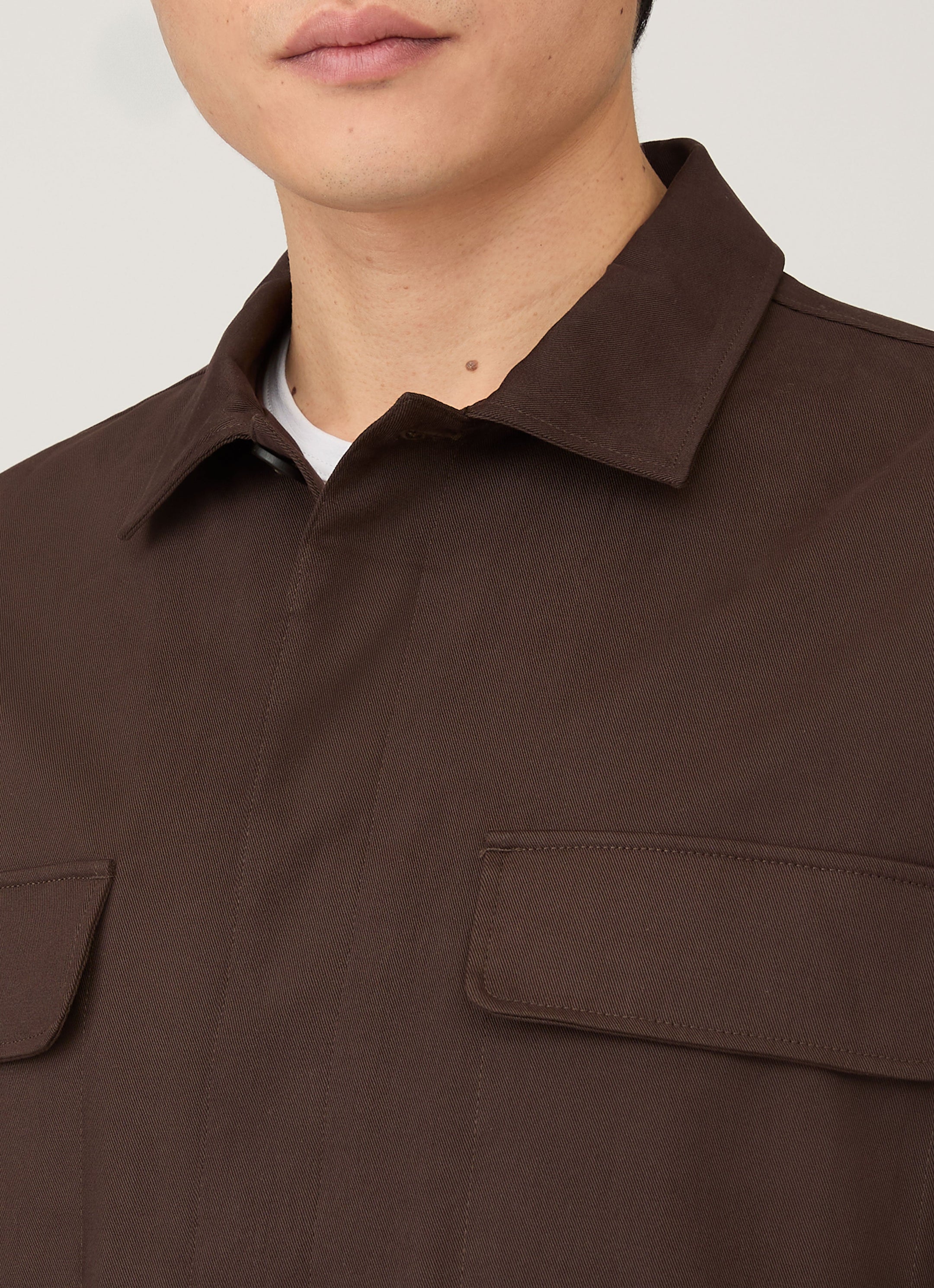 Men's Cotton Cashmere Overshirt in Truffle