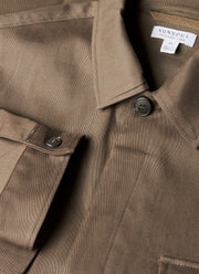 Men's Cotton Cashmere Overshirt in Dark Stone