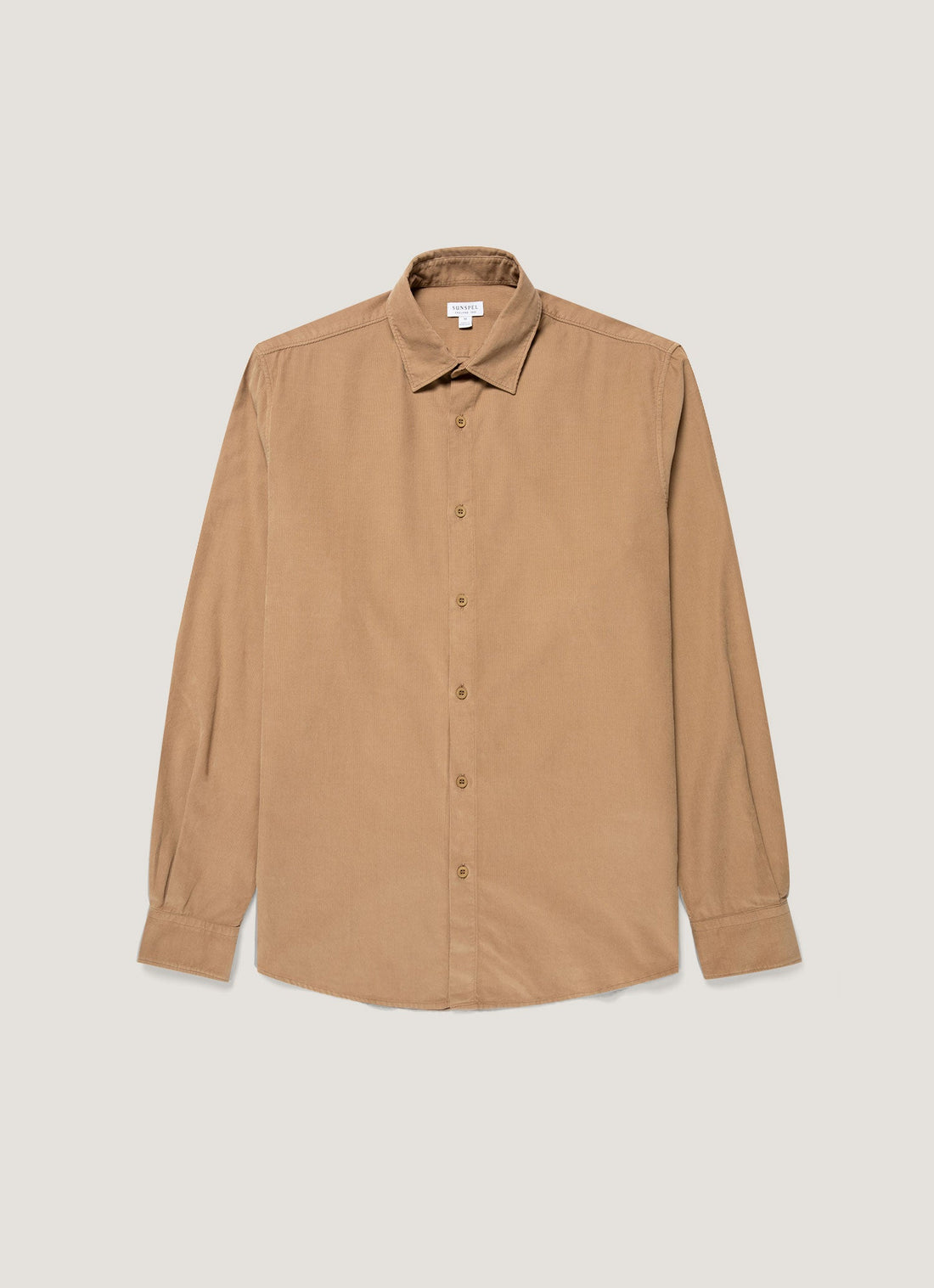 Men's Fine Cord Shirt in Dark Beige