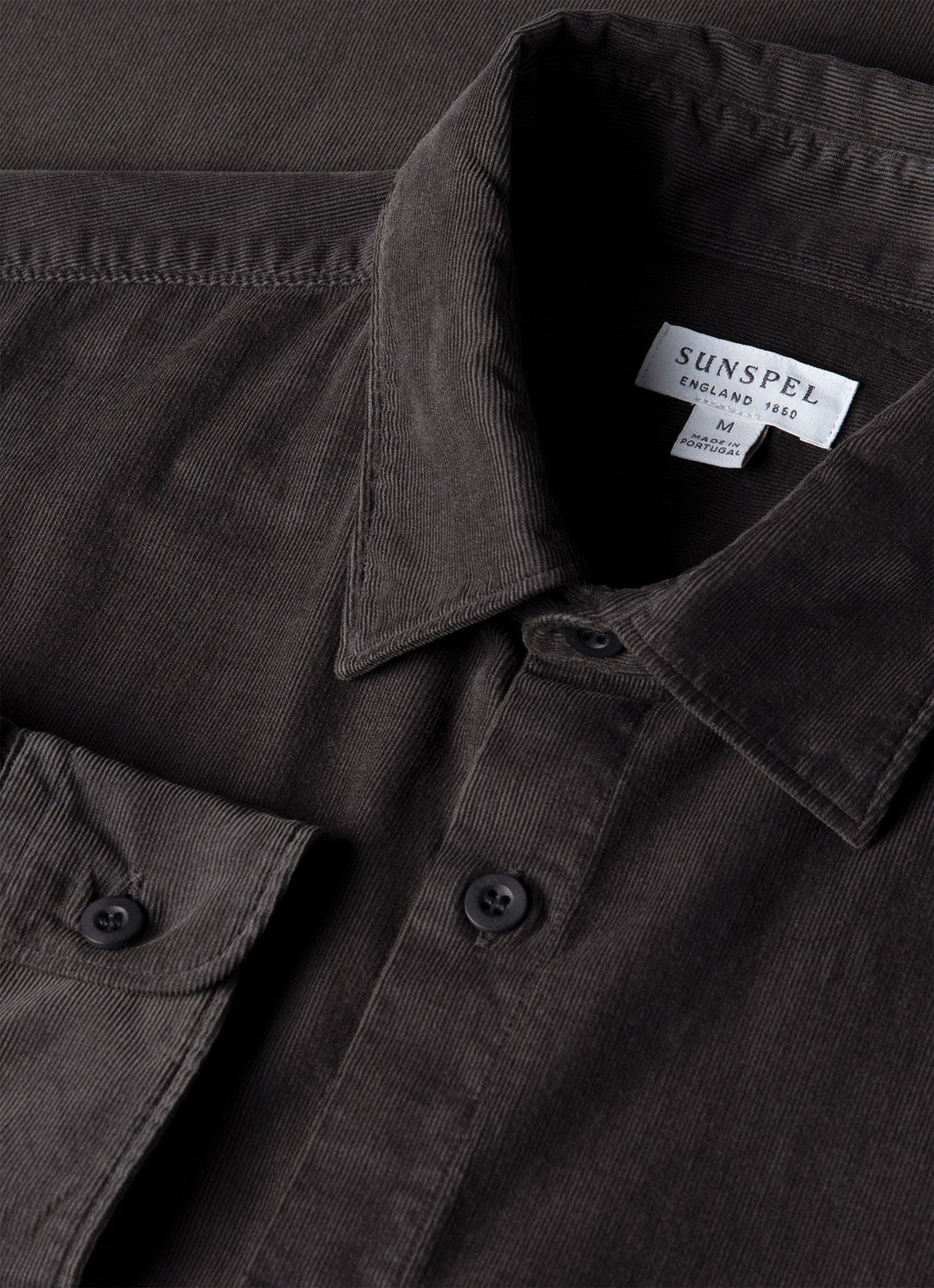 Men's Fine Cord Shirt in Anthracite